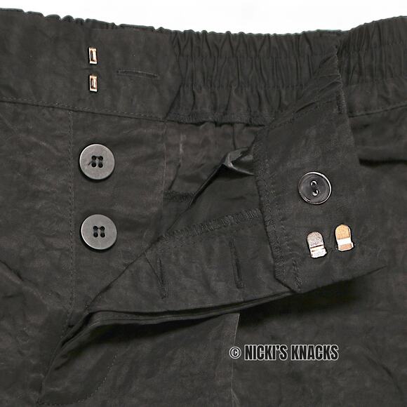 Buckle Shinestar Crinkle Pleated Tapered Pants High Rise Black Textured Size S - Picture 7 of 10